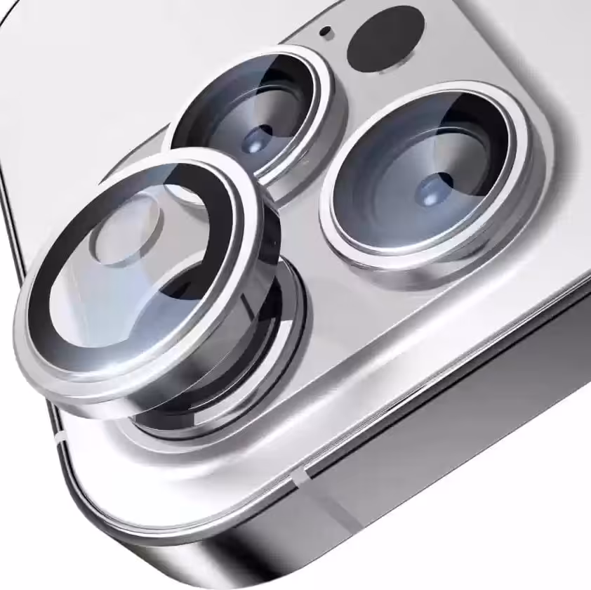 محافظ لنز دوربین مناسب برای گوشی موبایل اپل iphone 14pro  رنگ نقره ای