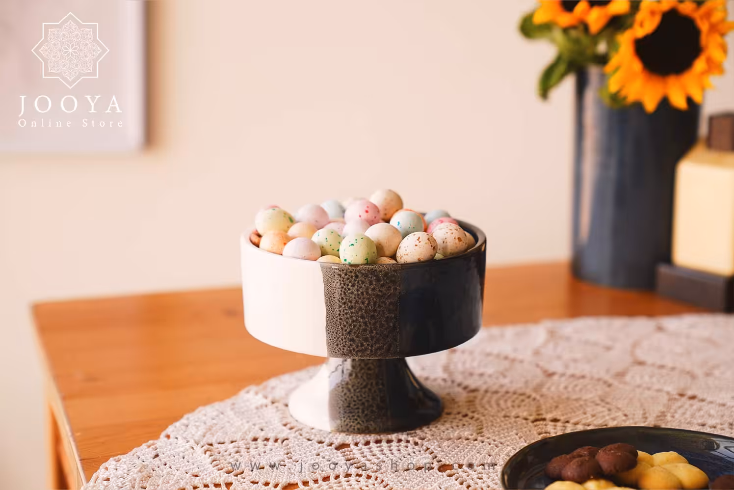 شکلات خوری سرامیکی پایه دار راکو