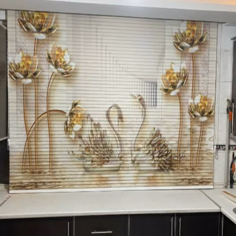 پرده چاپی اسپرت برای آشپزخانه با طرح دلخواه