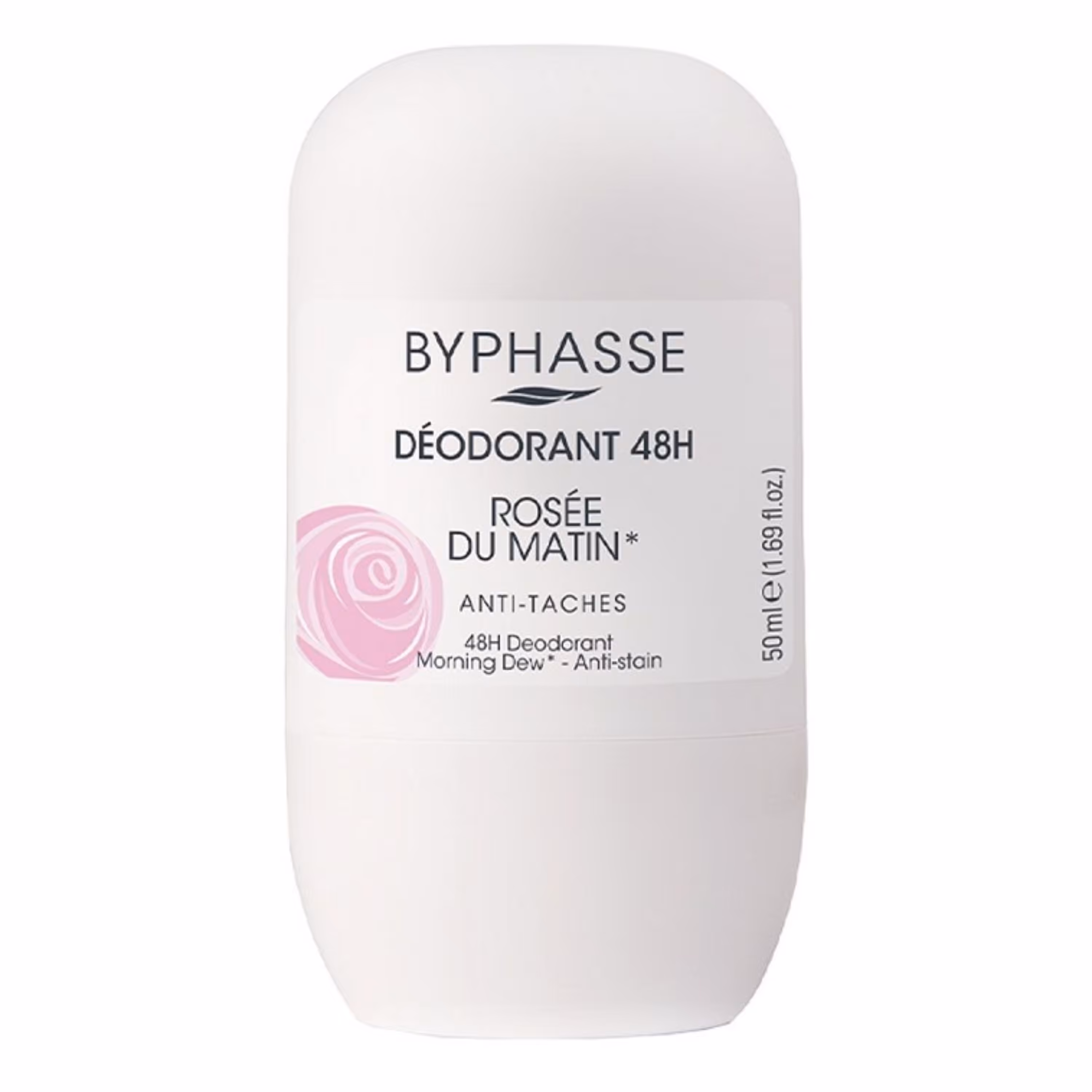 مام رول بایفس مدل رز دوماتین رل ضدتعریق Byphasse 48H Deodorant rose du matin (roll-on)