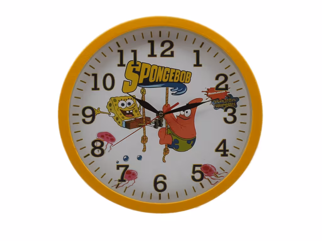 ساعت دیواری آرام گرد باب اسفنجی