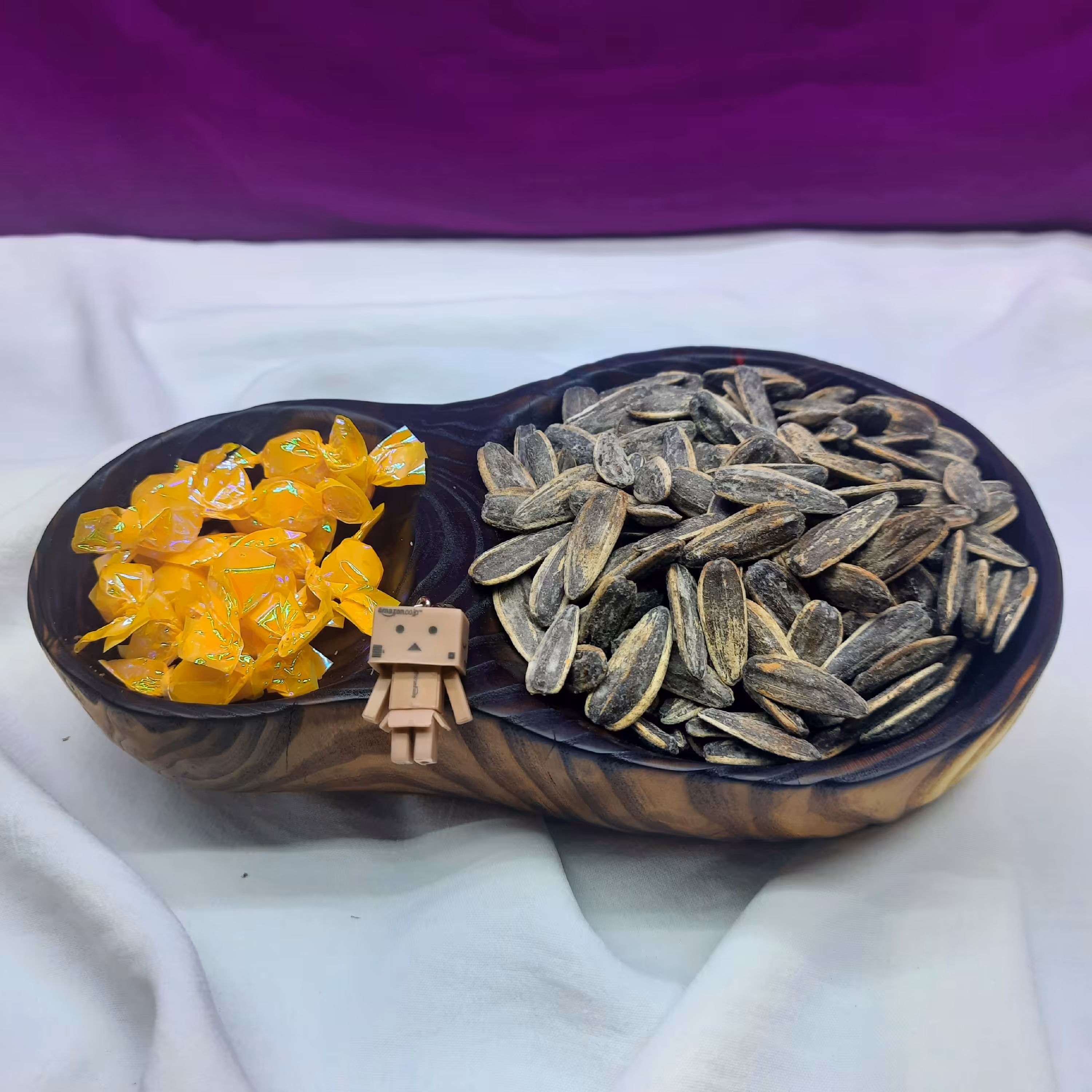 اردوخوری 2 خانه  چوب سنجد کاملا دستساز مناسب تنقلات شکلات و ...