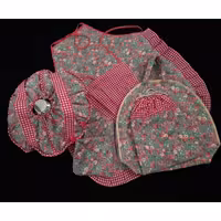 نیم ست طوسی با گلهای صورتی