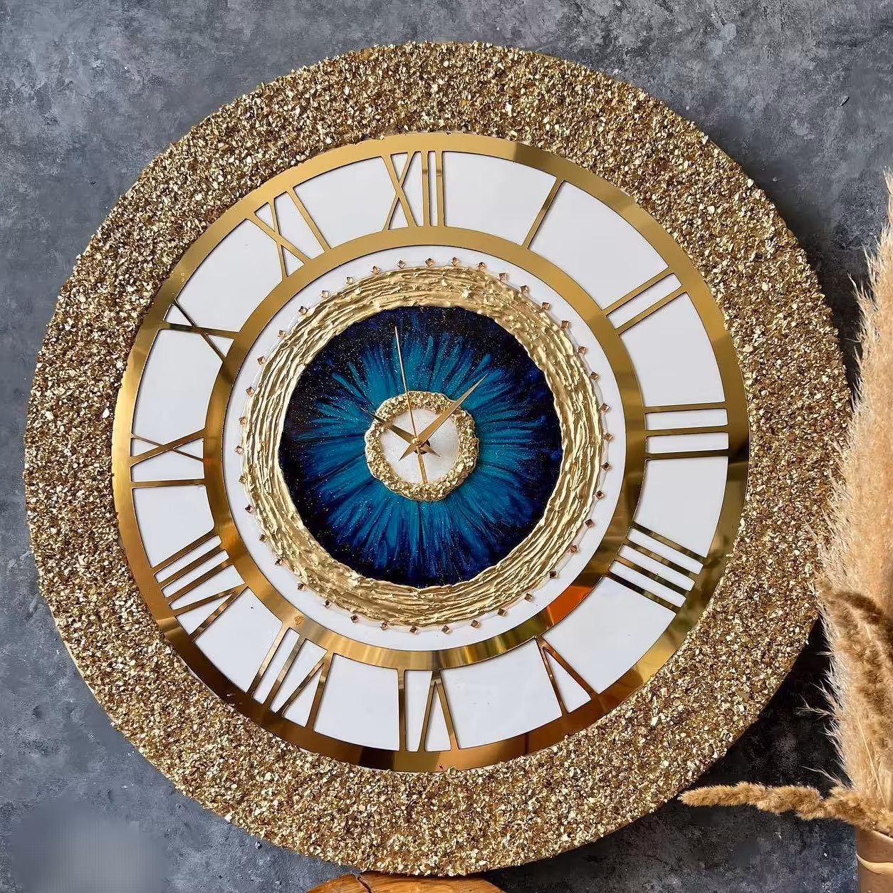 تابلو چشم و نظر گرد سایز 50سانت رنگ طلایی چشم و نظر 