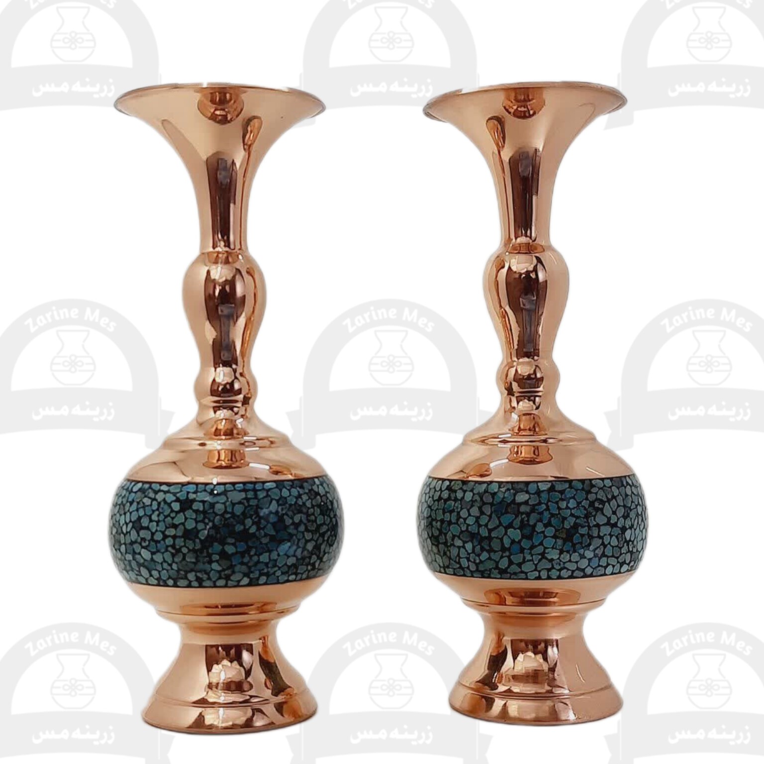 گلدان گیلاسی فیروزه کوبی ارتفاع 20