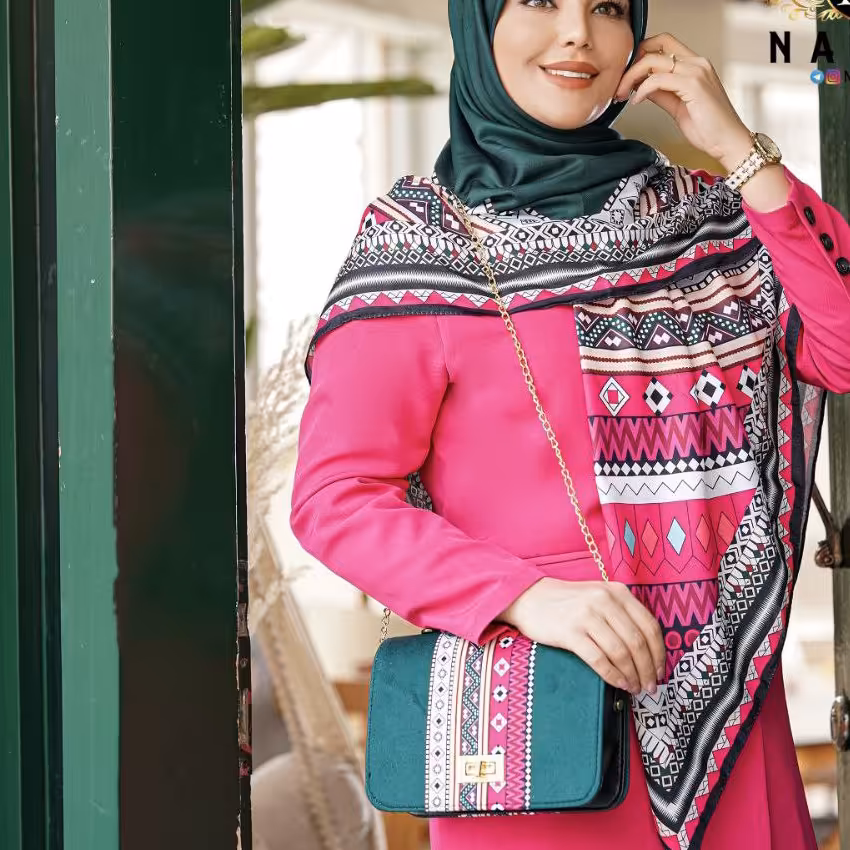 ست کیف و روسری سبز