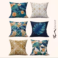 شش عدد کاور کوسن طرح استوایی لاکچری - دو رو مخمل پورش - 40 در 40 - زیپ مخفی