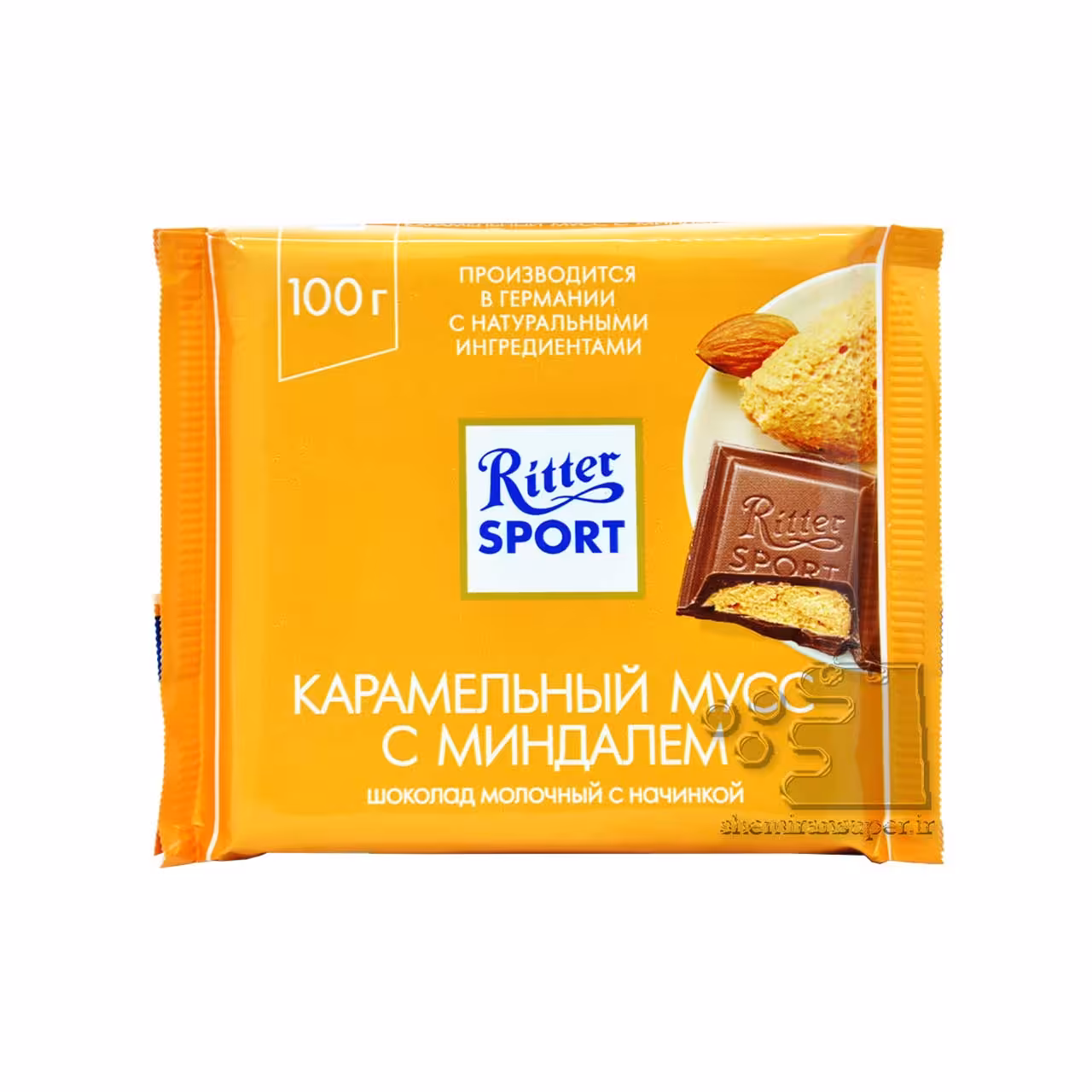 شکلات با موس کارامل و بادام 100 گرم ریتر اسپرت - ritter sport