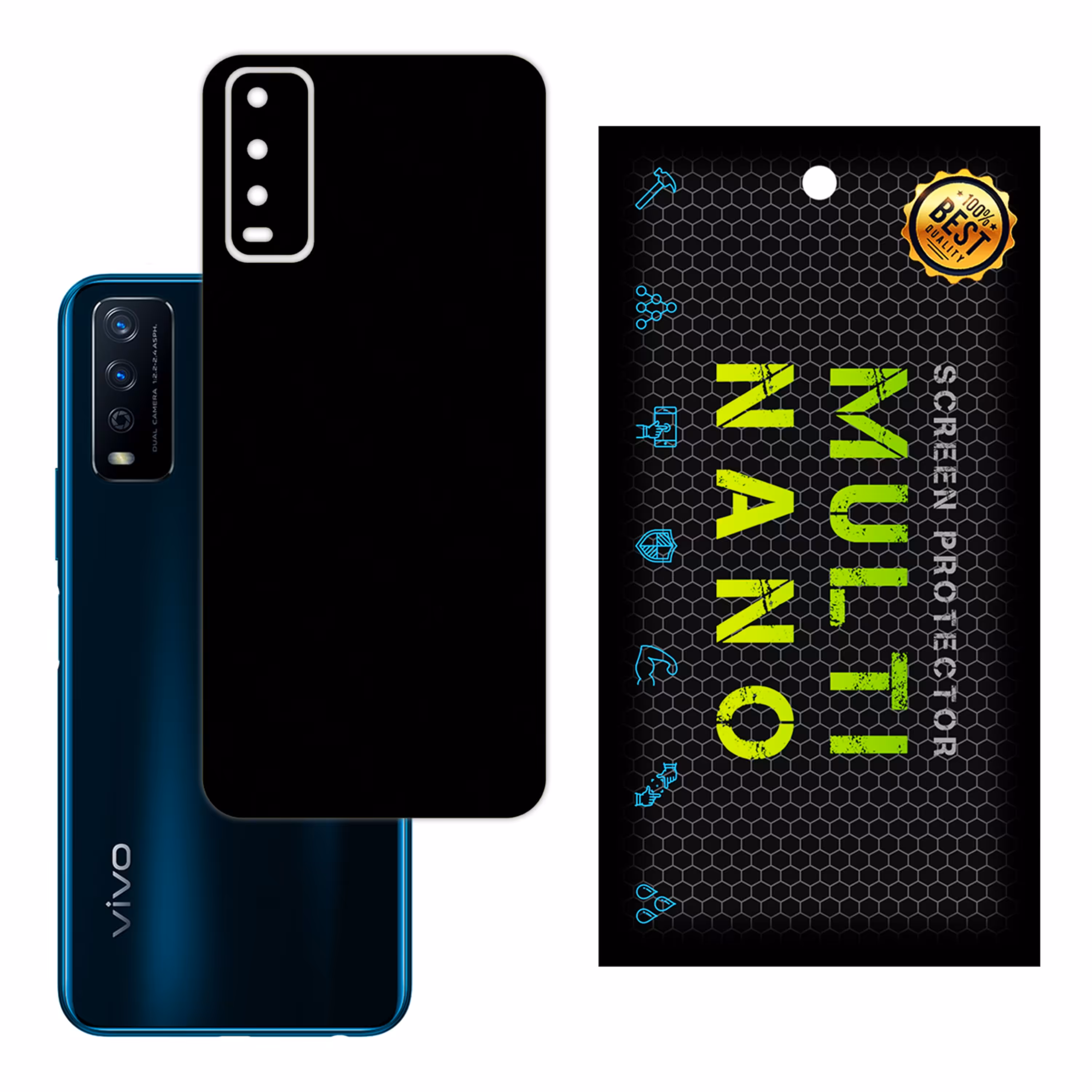 برچسب پوششی MultiNano مدل X-F1M-Black برای پشت  موبایل ویوو Y12S