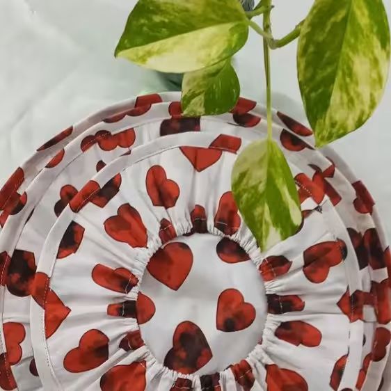 سر دمی کشی پارچه تترون طرح قلب