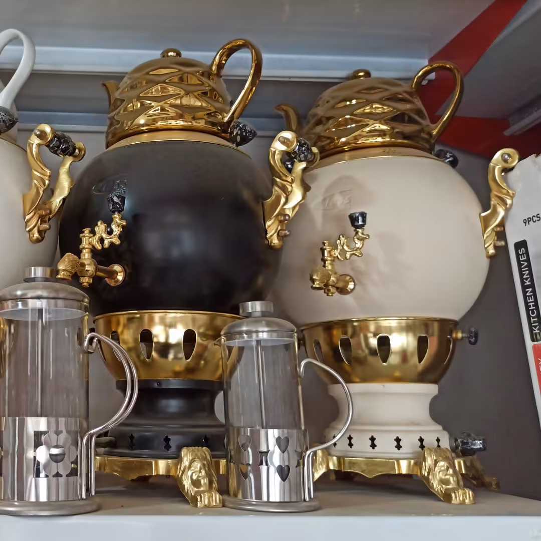 سماور گازی طلایی سماورگازی توپی و عدسی ضخیم استاندارد استعلام قبل سفارش