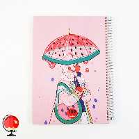 دفتر مشق 100 برگ سیمی طرح هندوانه جلد سخت آپادانا