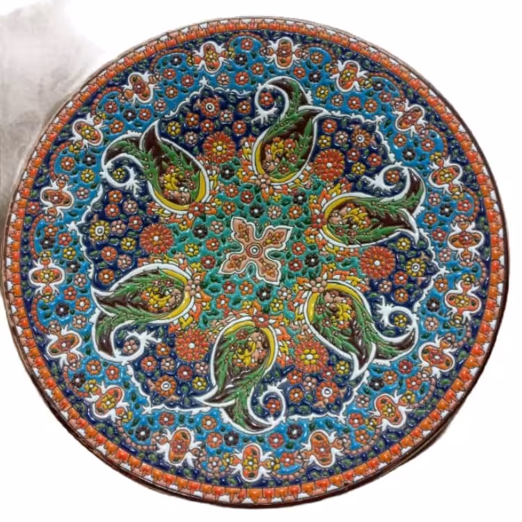 بشقاب تابلو مینا کاری 35cm