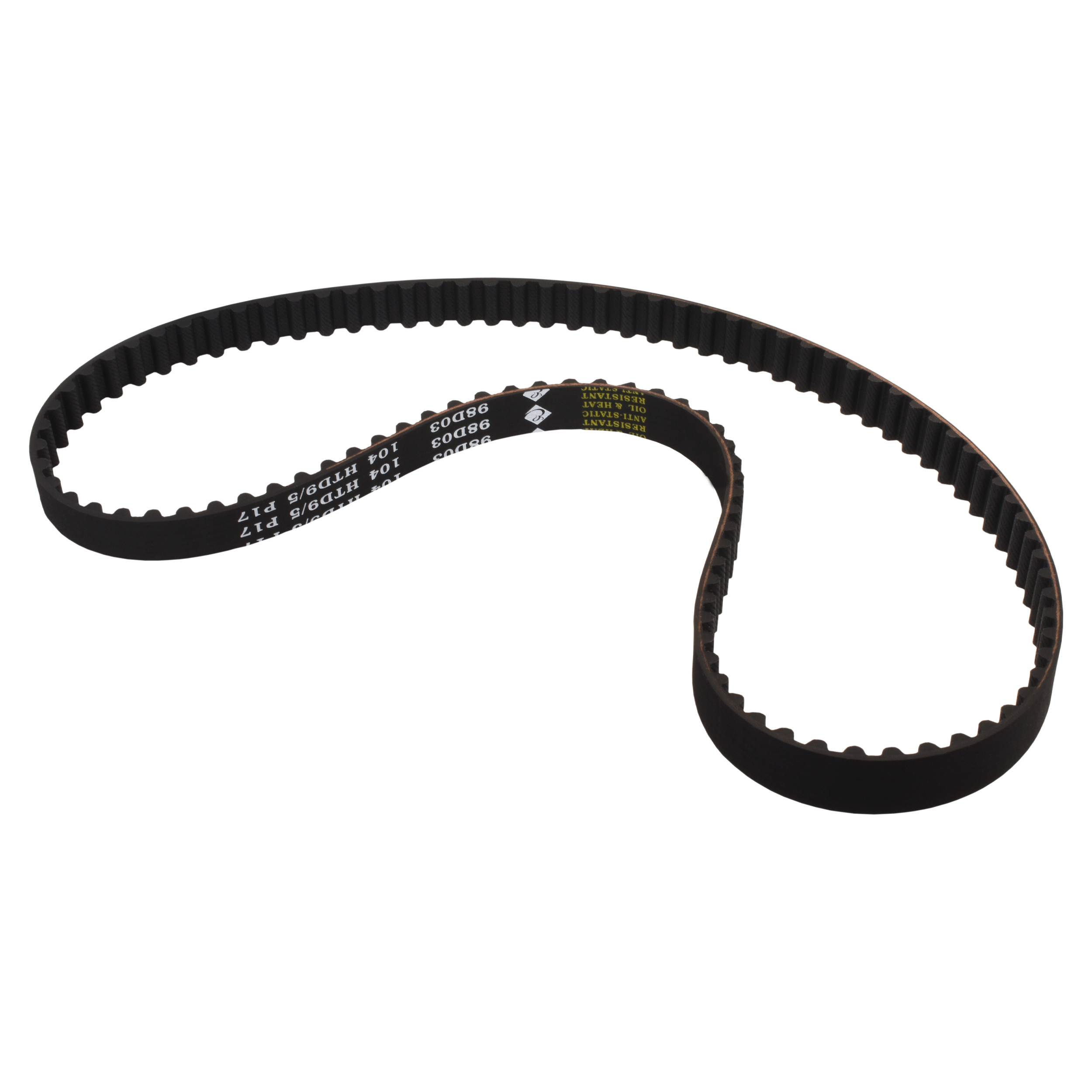 تسمه تایم عظام مناسب پژو 206 تیپ 3 مدل 104HTD9/5P17 کد EZM-3109002
