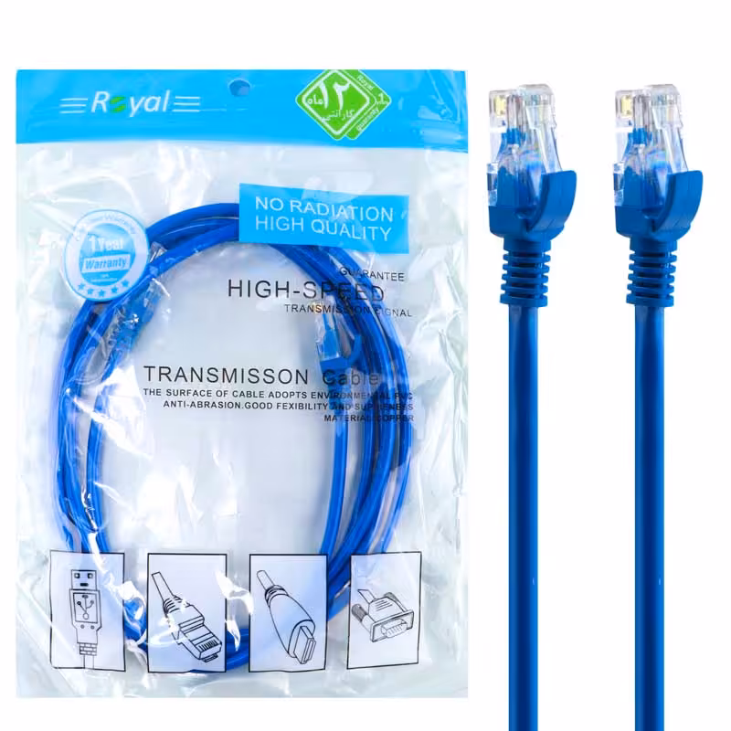 کابل شبکه 3 متری CAT5 رویال ROYAL