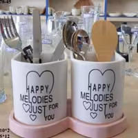 زیر قاشق چنگالی دوقلو سرامیکی(به توضیحات توجه کنید)