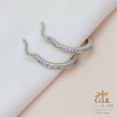 گوشواره حلقه ای نقره قالب و مشابه طلا 925 کد 25049
