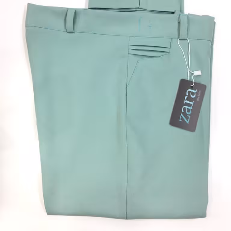 شلوار مازاراتی سبز ابی دمپا چاک دار