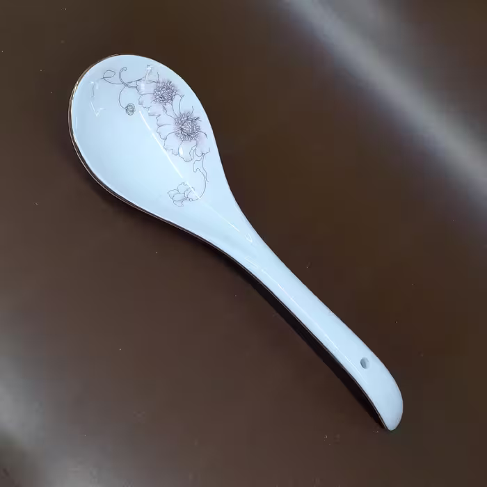 قاشق آجیل چینی طرح گل صورتی ساخت کشور چین 