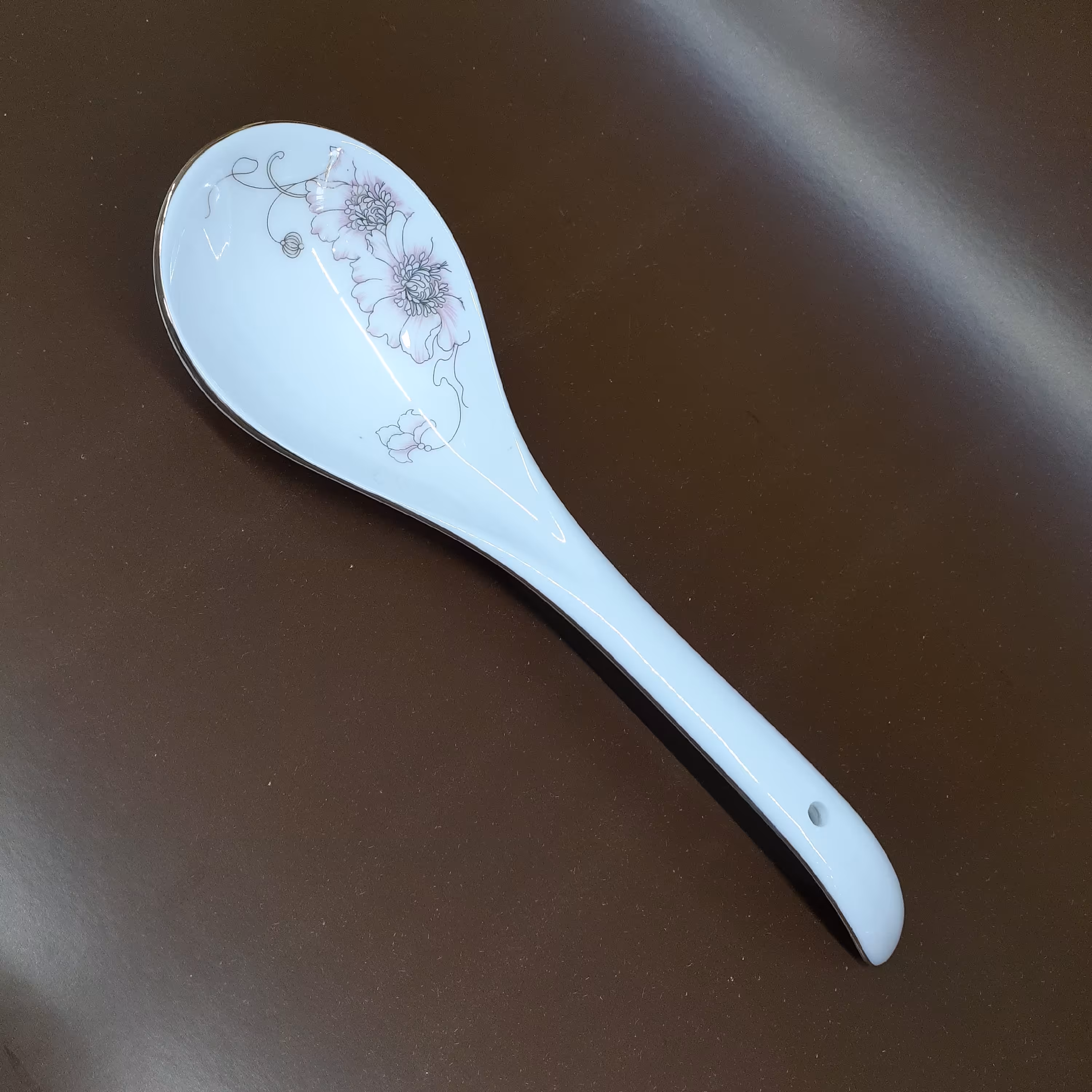 قاشق آجیل چینی طرح گل صورتی ساخت کشور چین 