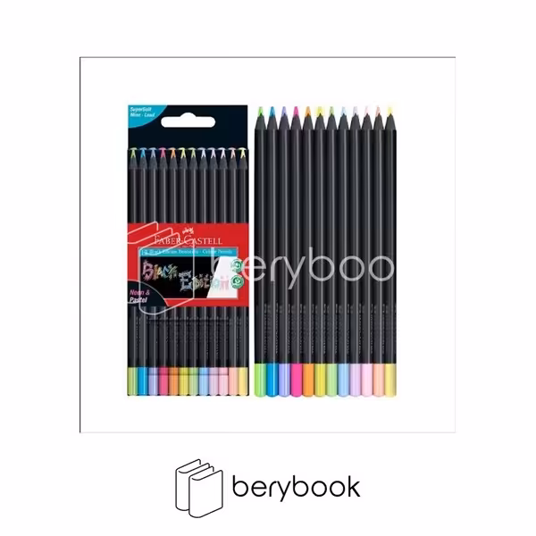 faber-castell / فابرکاستل / مداد رنگی / 12 رنگ نئونی و پاستلی / black edition / جعبه مقوایی / مشکی / 116410