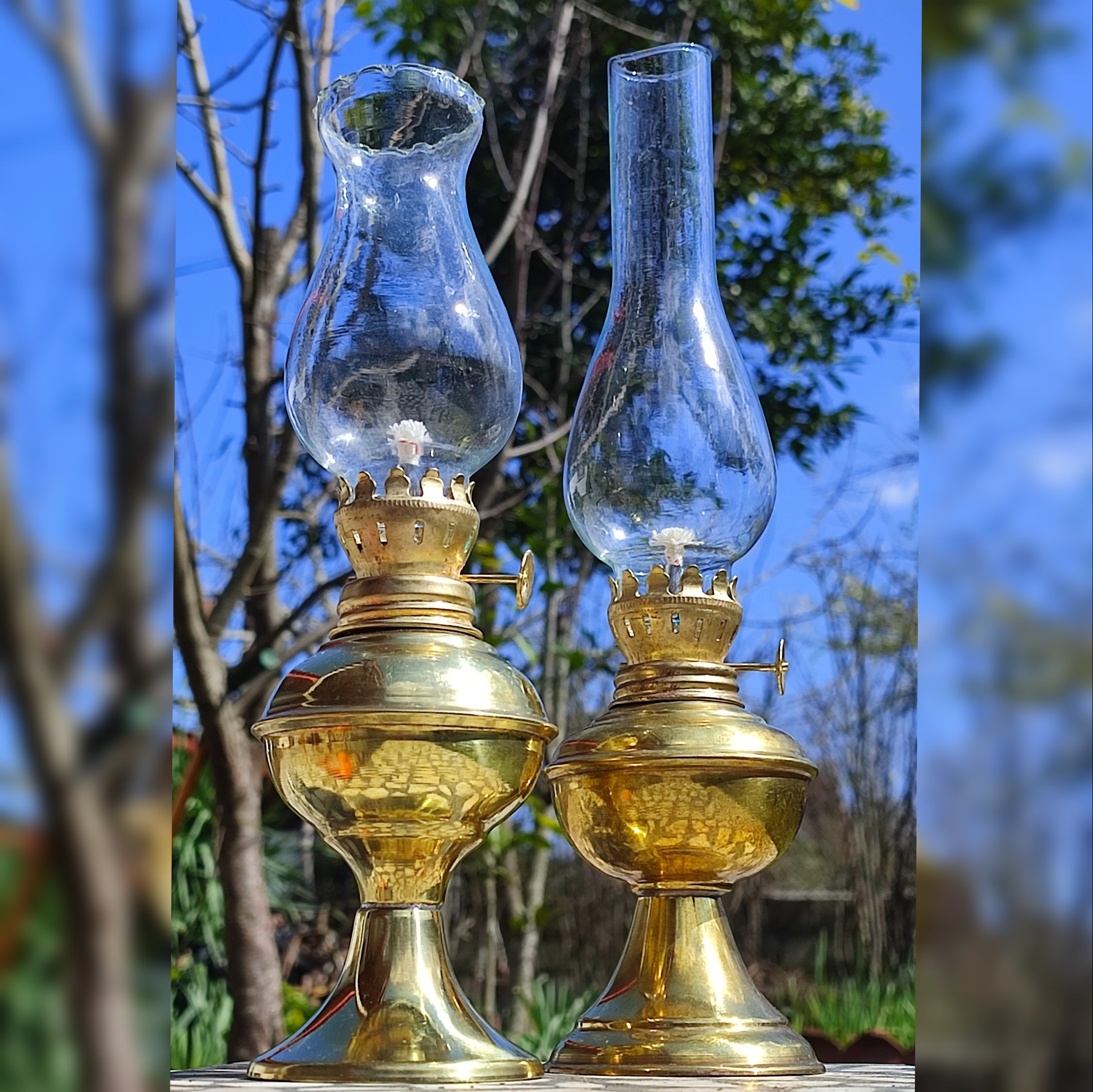 چراغ گردسوز نفتی طلایی