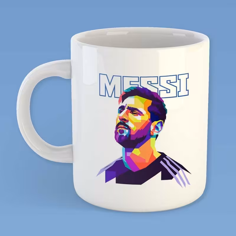ماگ سرامیکی با طرح لیونل مسی با کیفیت چاپ بالا کد 6