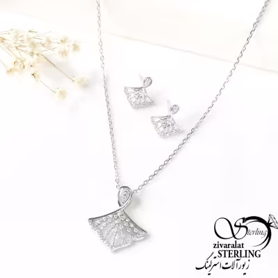 نیمست نقره بادبزنی کد 7173