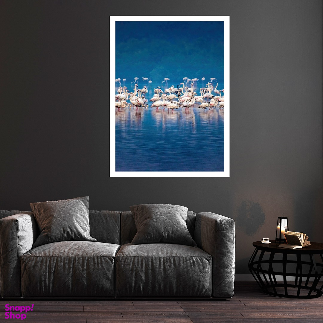 تابلو بکلیت طرح دریا و فلامینکو مدل قاب شاسی W-S7608