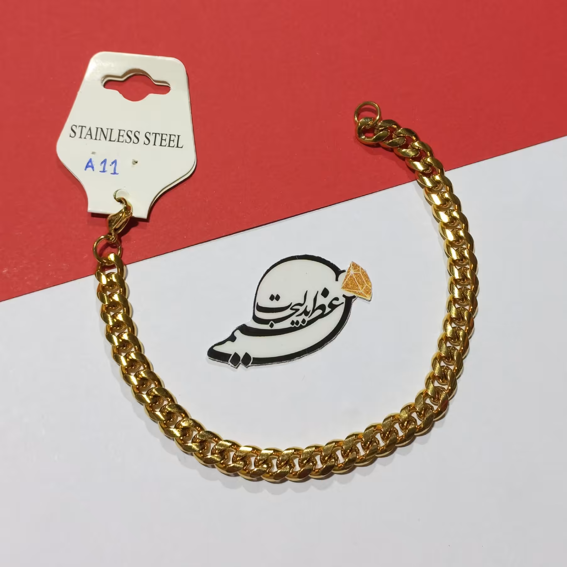 دستبند کارتیر طلایی استیل رنگ ثابت درجه یک بسیار زیبا با آبکاری فوق العاده قوی و عالی کدA11