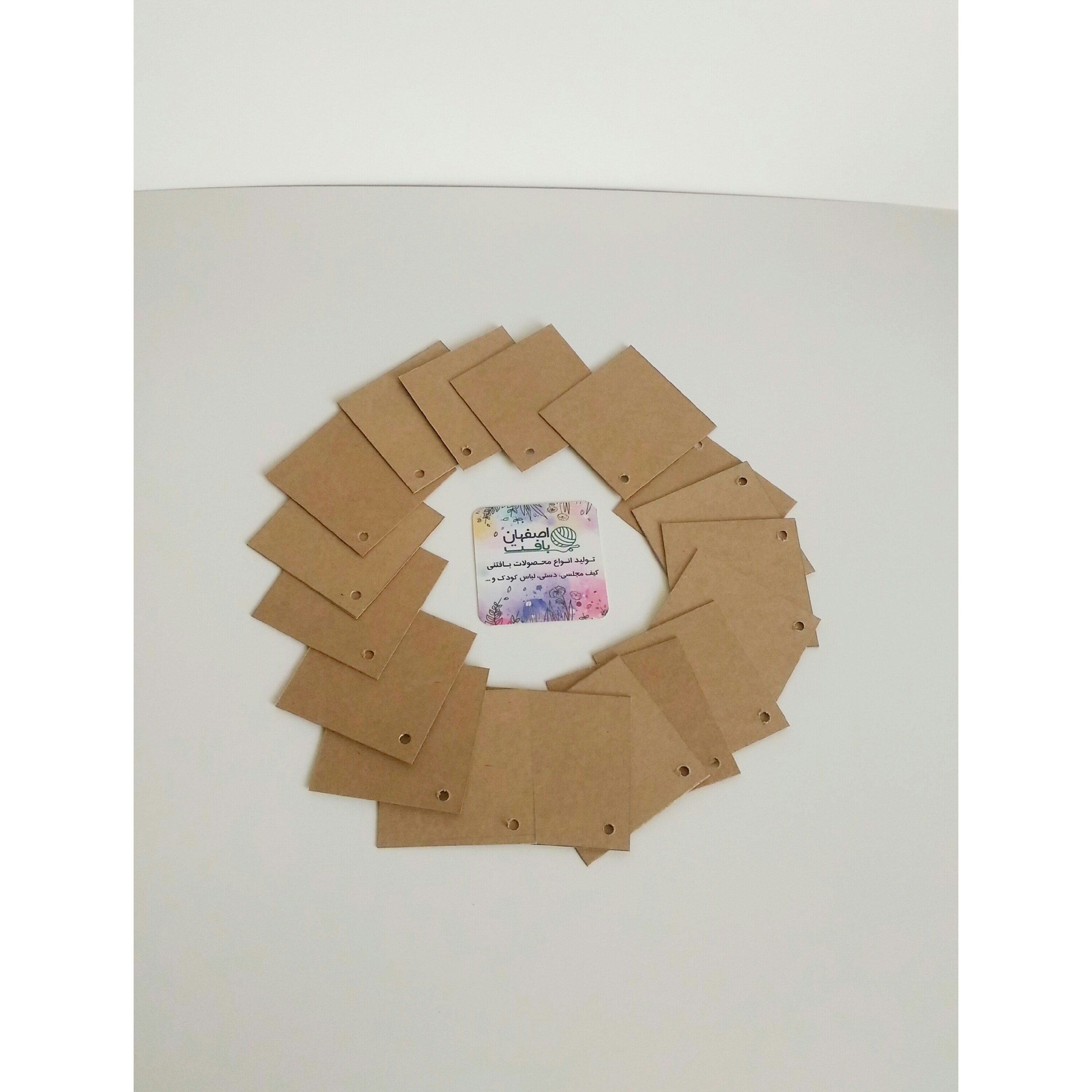اتیکت مقوایی کرافت بسته 50 عددی کرافت 400 گرم 6در 6سانت تگ محصولات