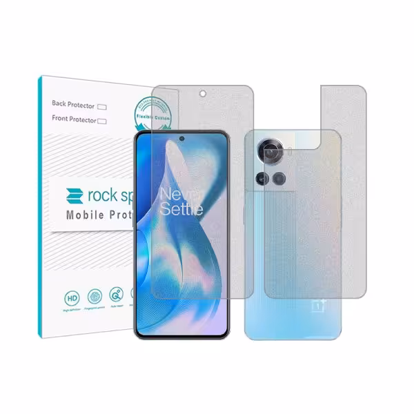 گلس صفحه نمایش و پشت گوشی وان پلاس 10R مدل نانو هیدروژل گیمینگ برند راک اسپیس کدss