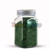 بانکه و جار شیشه ای چهارگوش سایز 3  درب کانتینری فلزی طرح کتیبه مخصوص حبوبات  