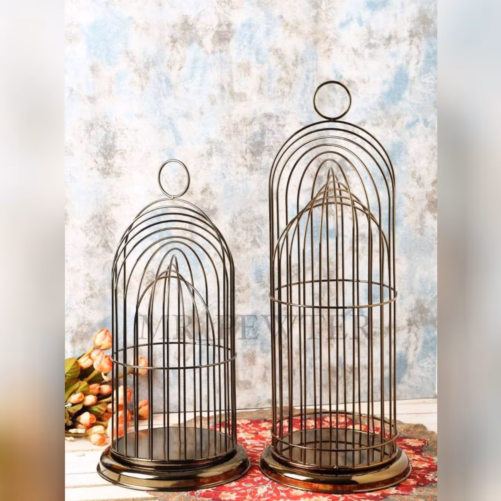 جاشمعی فانوس کنار سالنی طرح قفس سایز بزرگ