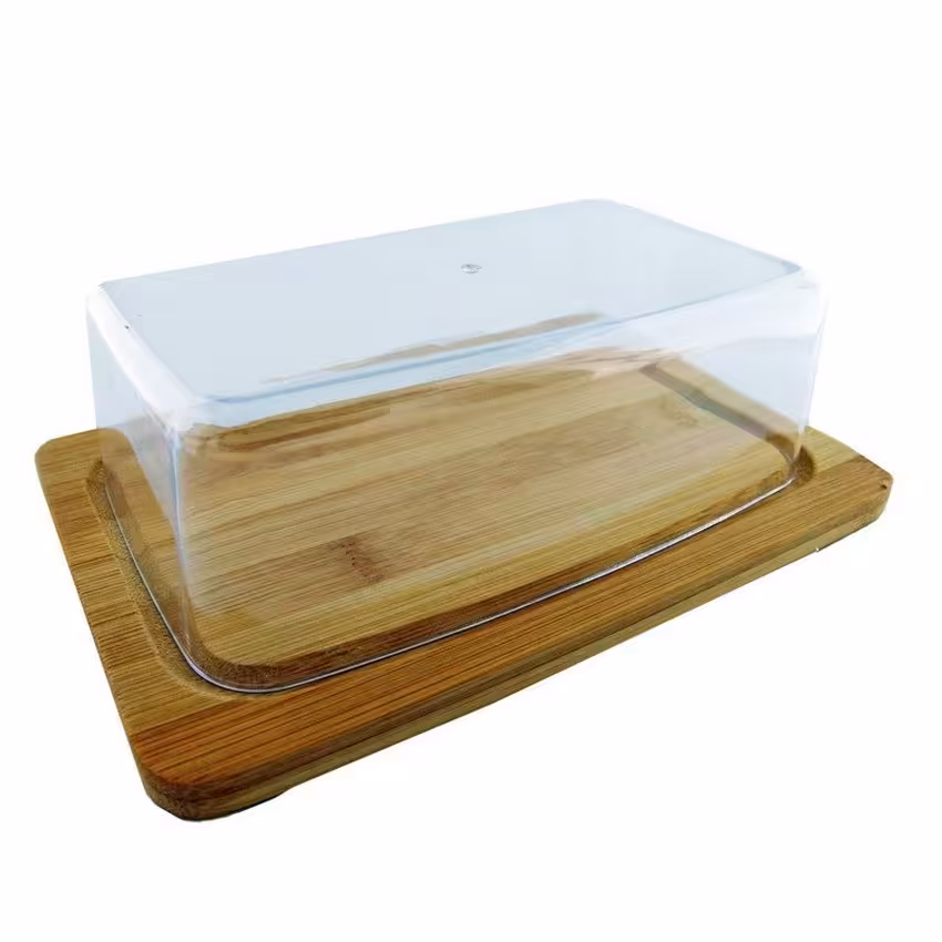 ظرف کره و پنیر خوری چوبی درب دار رایکا