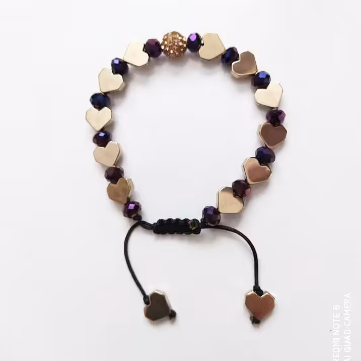 دستبند سنگ حدید و کریستال