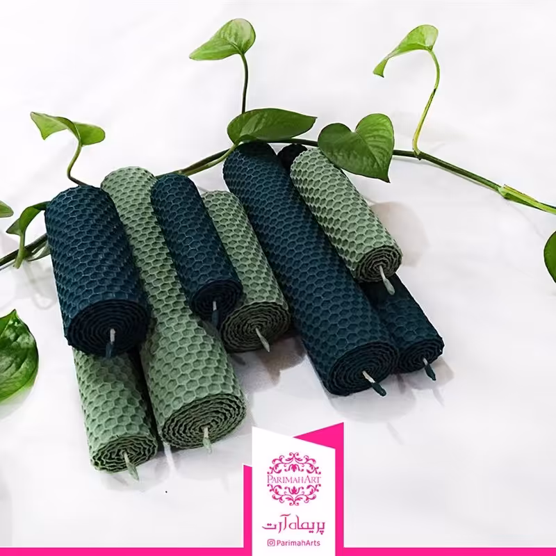 ست شمع ارگانیک سبز  کد 5081 پریماه آرت- 8 عددی