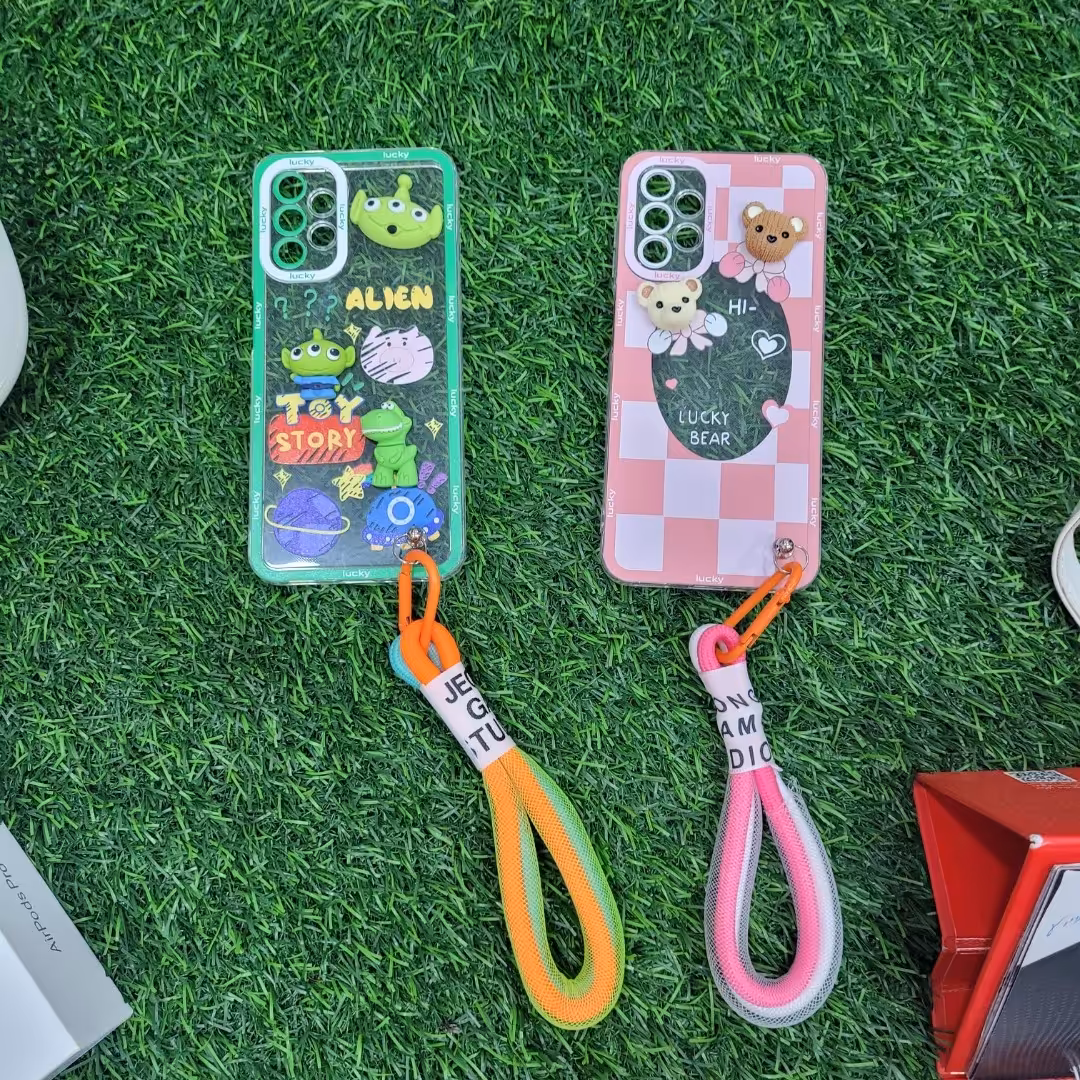 قاب طرح دار به همراه بند کنفی مناسب برای گوشی سامسونگ A32 4G