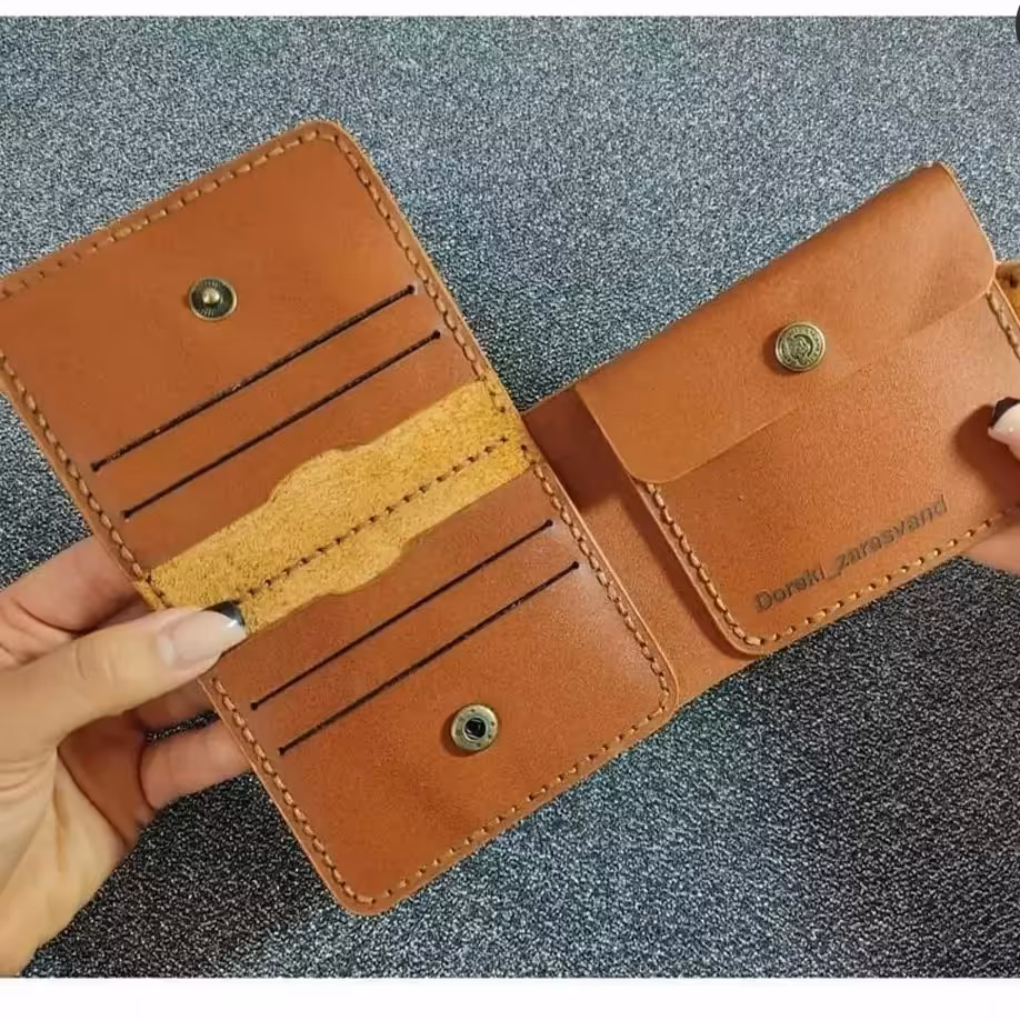 کیف پول جیبی چرم طبیعی دست دوز کد6778