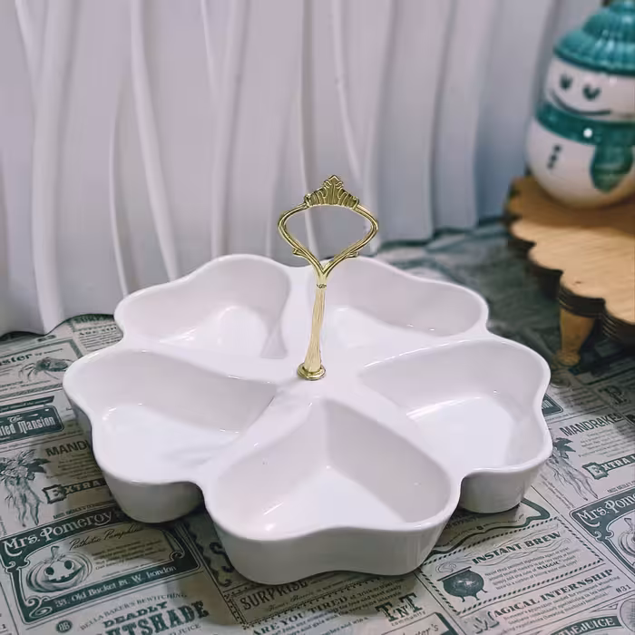 ظرف سرامیکی 5 قلب طرح دار دسته دار