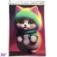 دفتر نقاشی 50 برگ آلا سایز A5 طرح Cat green کد 54