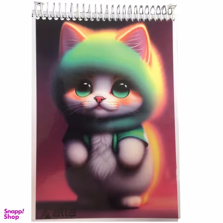 دفتر نقاشی 50 برگ آلا سایز A5 طرح Cat green کد 54