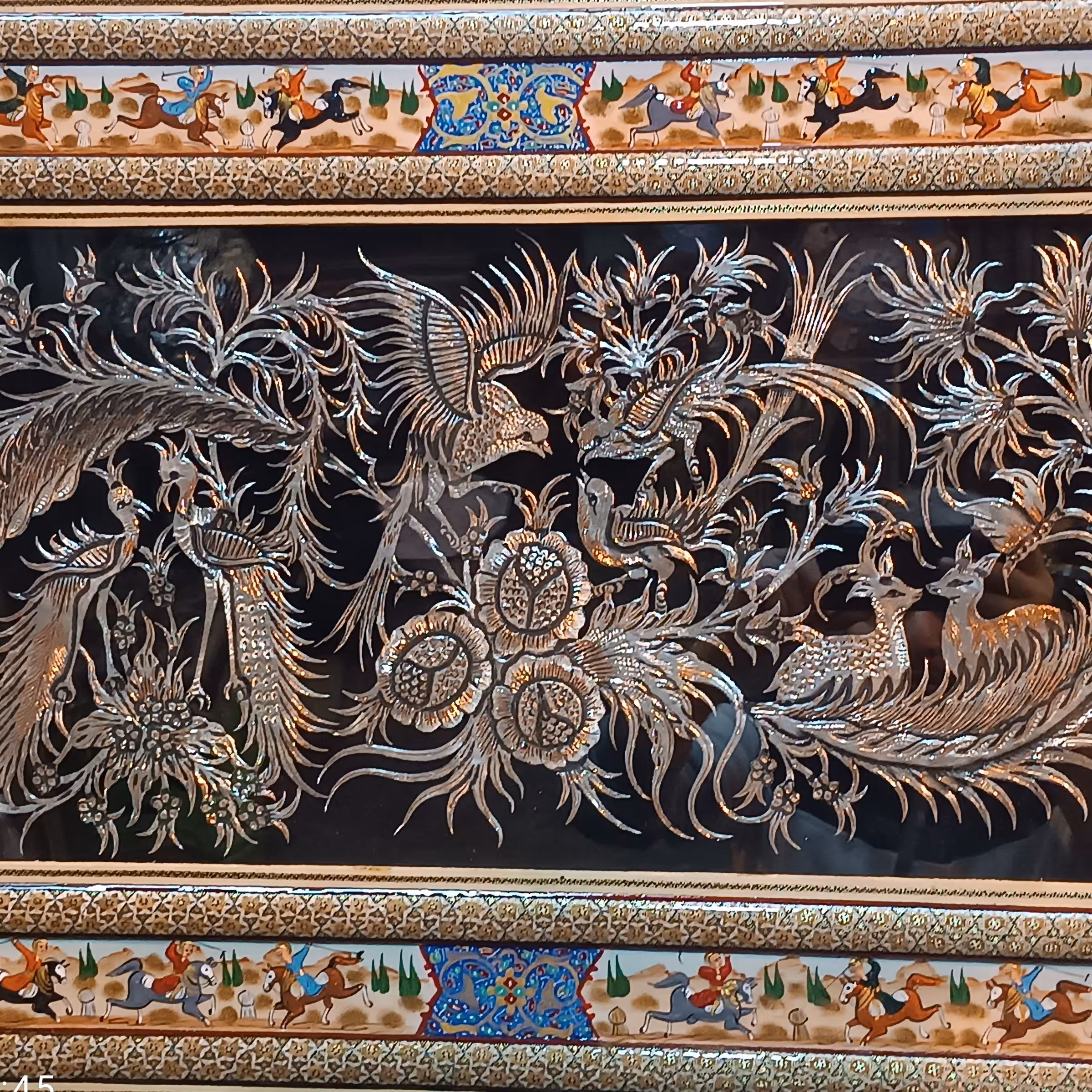 تابلو قلمزنی و قاب مینیاتور  طرح چوگان