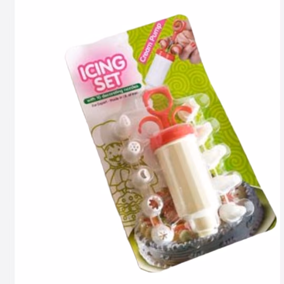 ست خامه زن با قیف پلاستیکی سرنگی