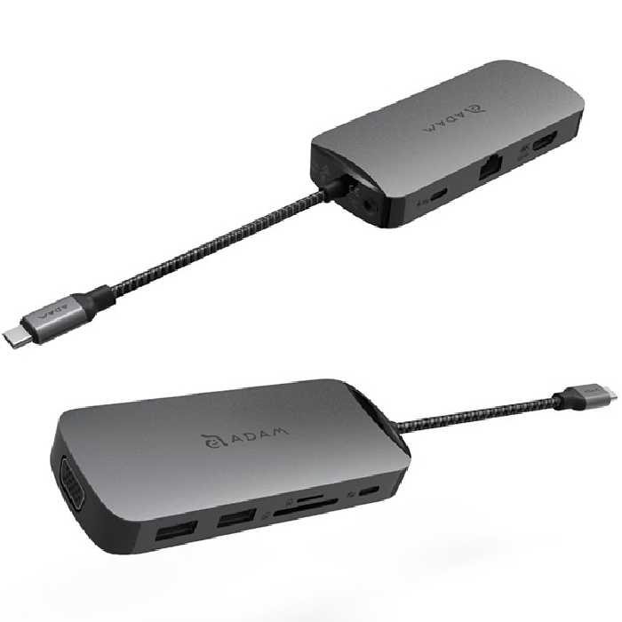 هاب ADAM ELEMENTS آدام اِلمِنتس مدل CASA HUB X USB-C 3.1 10 port Hub خاکستری - Hiapple.ir