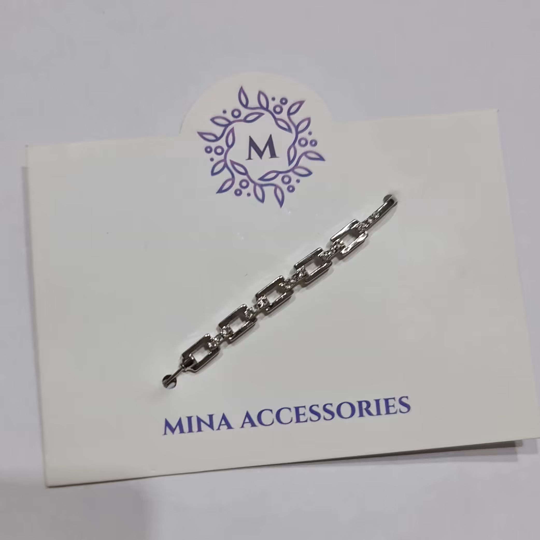 گوشواره تک کراس زنجیری نقره ای 