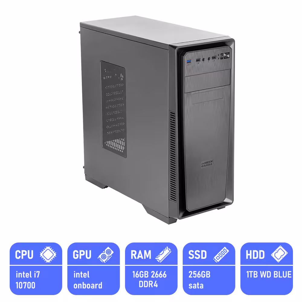 کامپیوتر گیمینگ آماده مدل i7-16GB-1TB-256GB-PA107H5A-F