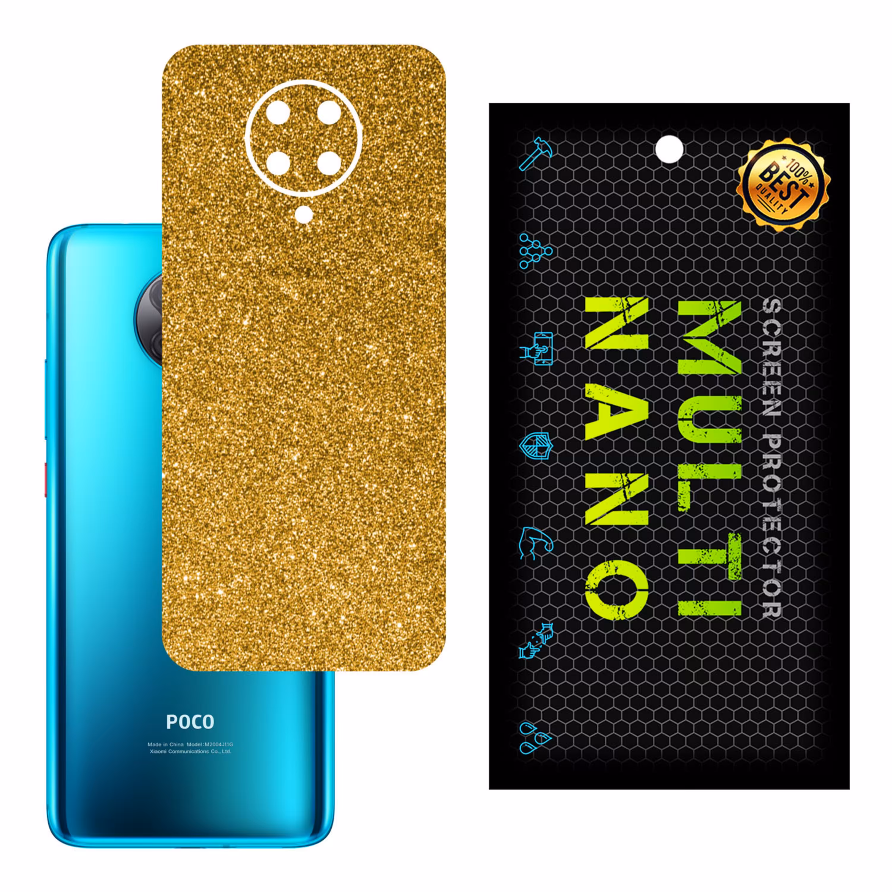 برچسب پوششی MultiNano مدل X-G1F-Gold برای پشت موبایل شیائومی Poco F2 Pro