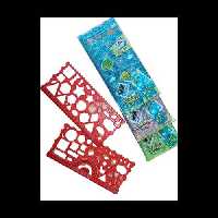 خط کش ژله ای (شابلون اشکال) دو تیکه 20 سانت بسته  12 عددی