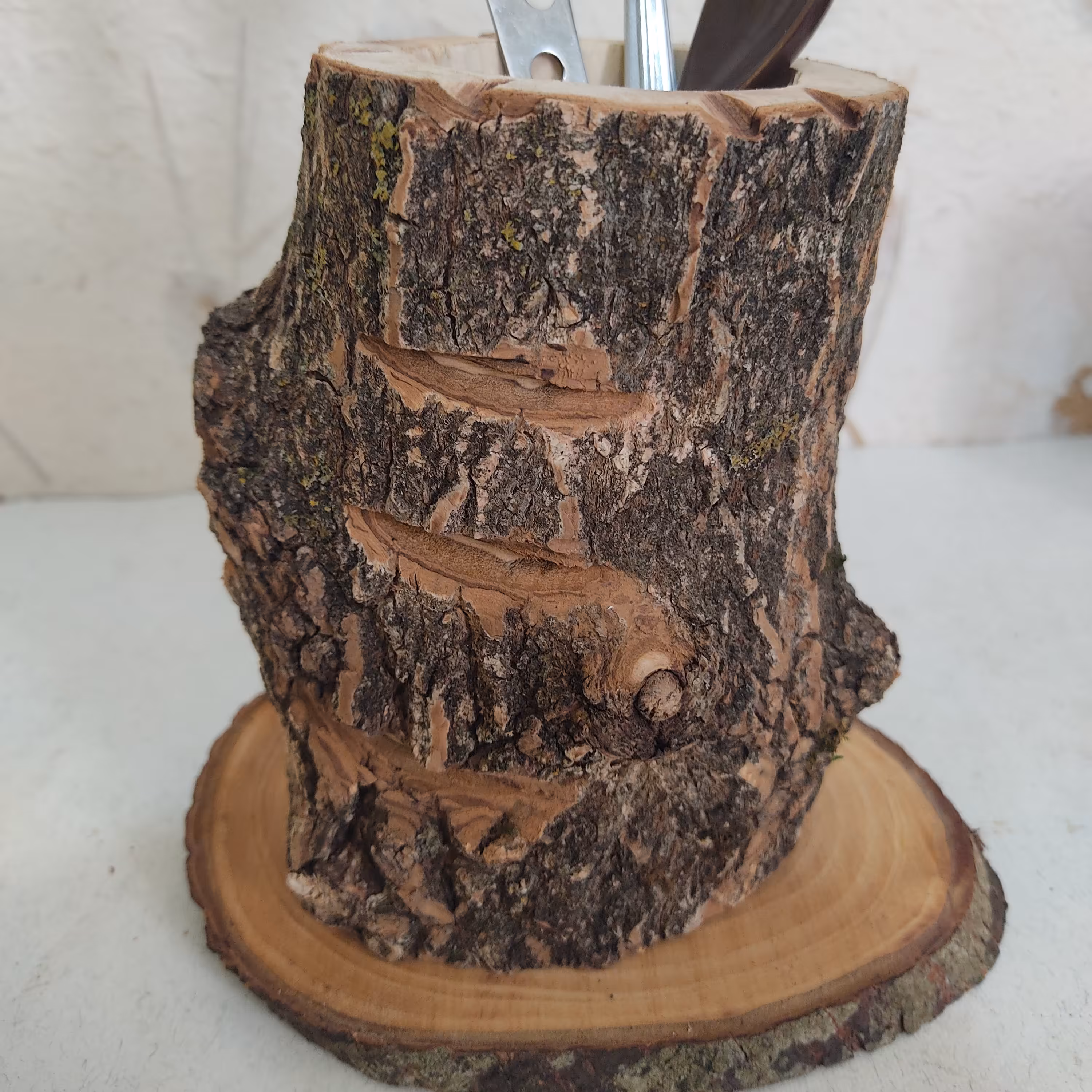 جای قاشق و جای مدادی تنه درخت 11 سانت